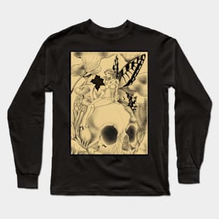 Fairy sitting on a skull Long Sleeve T-Shirt